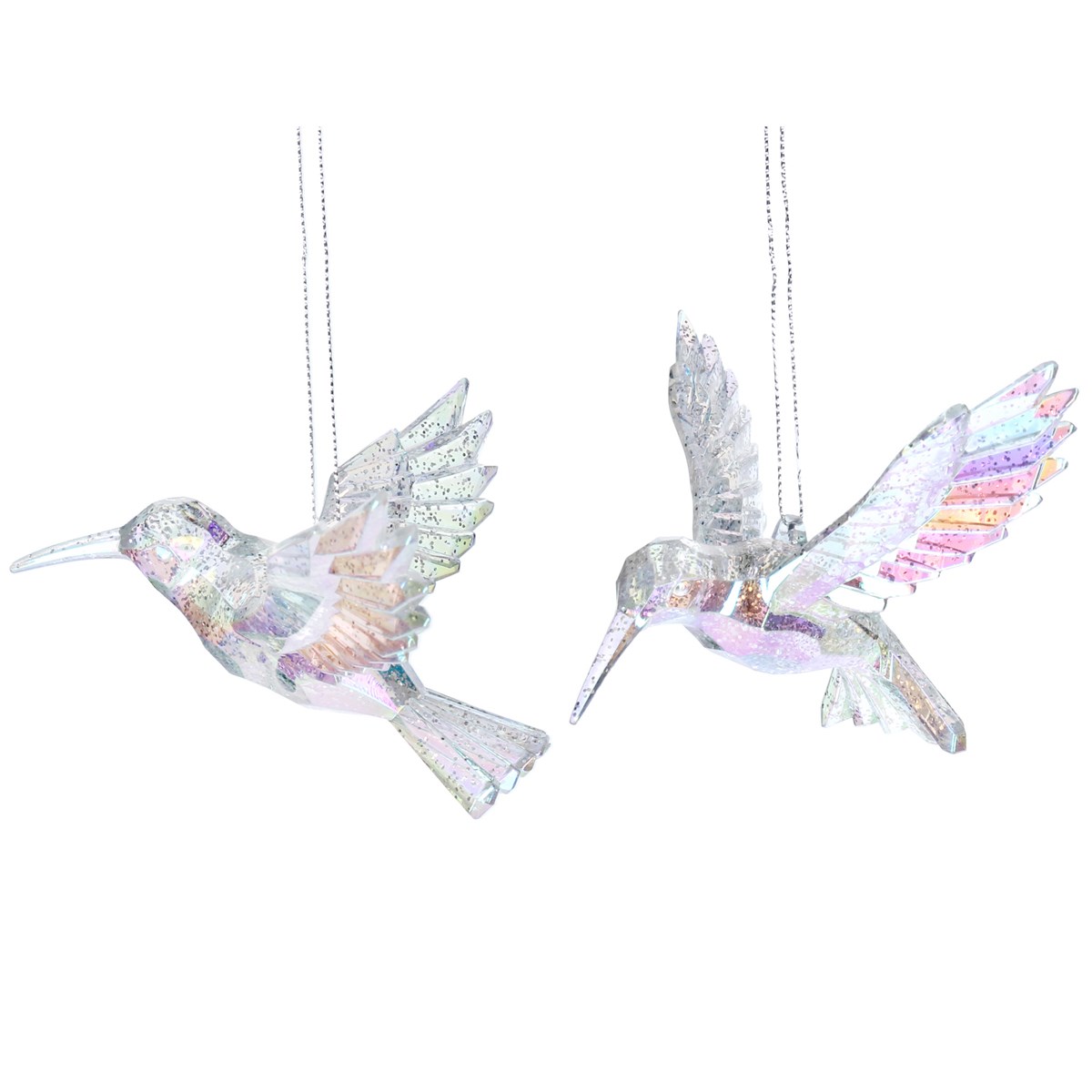 Iridescent Hummingbird hanging Christmas decoration. By Gisela Graham. The perfect festive addition to your home.